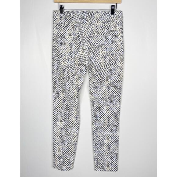 J McLaughlin Size 4 Cream Blue Lexi Skinny Jeans Snakeskin Print Cotton Stretch - Picture 2 of 12